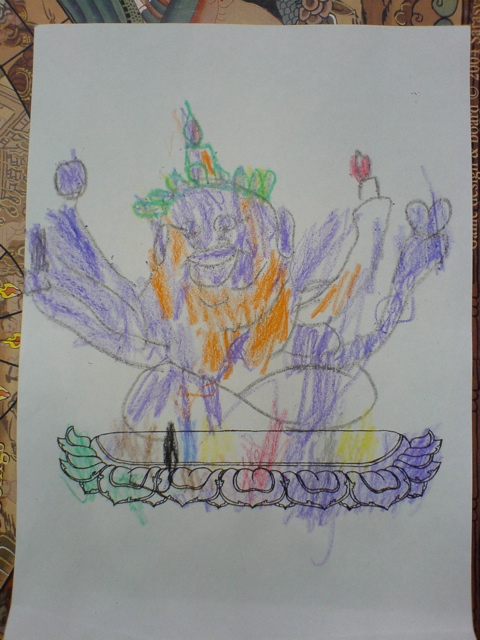 A kid's Buddha drawing